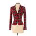 Trafaluc by Zara Blazer Jacket: Red Plaid Jackets & Outerwear - Women's Size X-Small