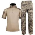 KINROCO Tactical Airsoft Combat Shirt And Trousers Men's Camouflage Military Outfit for Hunting Paintball(Size:S,Color:Sand Ruin)