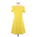 Trafaluc by Zara Casual Dress - A-Line: Yellow Solid Dresses - Women's Size Small
