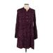 Free Assembly Casual Dress - Shirtdress Collared Long sleeves: Purple Dresses - Women's Size Large