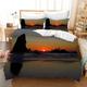 HJOSWVNS Double Duvet Set Burn Orange Black Bedding Double Bed Set Microfiber Soft Duvet Cover Double with Hidden Zipper Closure Duvet Sets Double Bed Double Duvet Cover+Pillow Cases 2 Pack(50x75cm)