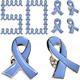 Crategurus Co. Periwinkle Blue Cancer Awareness Ribbon Lapel Pins Bulk 50 Pcs Eating Disorder Items Esophageal Cancer Gerd Awareness Products Gifts Gastric Cancer Stomach Cancer Ibs Awareness Items,