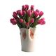 guiling-1986 Artificial Flower Ceramic Vase Indoor Home Decoration Artificial Flowers Ornaments Fake Flowers Decoration Wedding Decoration Fake Flower Bouquet (Color : Dark pink, Size : A)