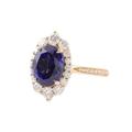 AMDXD 9ct Gold Ladies Ring 9ct Gold Oval Shape Dark Blue Sapphire 9ct Gold Ladies Engagement Ring Au375, 18 Carat (750) Yellow Gold, Sapphire