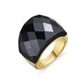 LUXENTER Hianvi 18K Yellow Gold Metal Quartz Hydrothermal Quartz Ring, Metal, Quartz