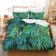 King Size Duvet Cover Sets Palm Leaves Green Duvet Cover King Size Microfiber Duvet Cover Sets with Hidden Zipper Closure King Size Bedding Washable King Size Duvet Cover+2 Pillow Cases (50x75cm)