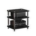 JIAHESHYP 3-Tier Media Stand Audio/Video Rack, Media Stand and Components Cabinet, Modern AV Cabinet, for Home/Office/Theater (Color : A)