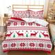 ZDLLDZ Christmas Duvet Cover Sets with Red White Snowflake Holiday Style Christmas Xmas Design for Christmas Bedroom Decoration 220x240cm+65x65cmx2