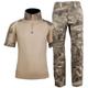 KINROCO Tactical Airsoft Combat Shirt And Trousers Men's Camouflage Military Outfit for Hunting Paintball(Size:XL,Color:Sand Ruin)