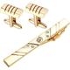 Tie clip 3pcs/Set Stainless Steel Tie Clips&Cufflinks Set Initial Cuff Link Shirt Studs Tie Bar Necktie Clasp For Business Party (Color : 3pcs Set 4) (Color : 3pcs Set 12)