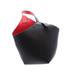 Leather Tote Bag: Black Color Block Bags