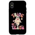 Hülle für iPhone X/XS Toller Halloween-Trick or Teach, Retro-Blumenmotiv, Ghost Teacher