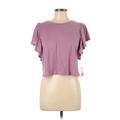 Sonoma Goods for Life Short Sleeve T-Shirt: Purple Tops - Women's Size Large