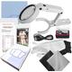 Deyimmei Sports Cards Grading Kit, Sports Trading Cards Measuring Tools, Card Centering Grading Tool, Magnifying Glass Set with LED