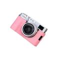 Camera Case Pink Buffalo Pattern PU Leather Protective Half Body Cover Base Case For Fujifilm X100VI Digital Camera