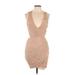 Fashion Nova Casual Dress - Mini: Tan Dresses - Women's Size Large