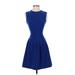 H&M Casual Dress - DropWaist: Blue Solid Dresses - Women's Size 2