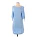 H&M Casual Dress: Blue Solid Dresses - Women's Size 4