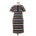 ace & jig Casual Dress - Popover: Brown Stripes Dresses - Women's Size 2X-Small