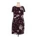 Lauren by Ralph Lauren Casual Dress - Shift: Burgundy Graphic Dresses - Women's Size 20