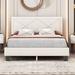 Classic Rivet Design Queen Size Platform Bed Upholstered Platform Bed