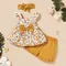 Abbigliamento per bambina per bambino Vestiti per neonata Top con fionda floreale + pantaloncini
