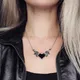 Winged Herz Halskette schwarz Herz Halskette goth Halskette-Schwarz Schmuck gothic Punk Stil
