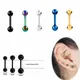 Punk Lang hantel Ohr stecker für Frauen 16g Edelstahl Kugel Labret Piercing Bar Ohr Knorpel Ohrringe