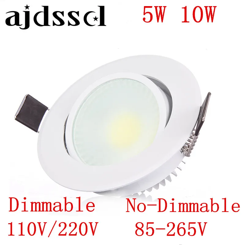 LED Downlight Einbau Led COBDownlight dimmbare AC85-265V 5W 10W Decke Lampe Innen Beleuchtung mit led-treiber Led Spot beleuchtung