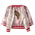 Sukajan-Blouson Bombardier Brodé pour Femme Manteau Harajuku Patchwork Satin Vêtements Double