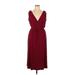 Chaps Casual Dress - Midi: Burgundy Hearts Dresses - Women's Size X-Large