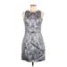 H&M Casual Dress - Sheath: Gray Baroque Print Dresses - Women's Size 8