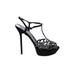 Sergio Rossi Heels: Black Damask Shoes - Women's Size 38.5