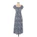 Tommy Hilfiger Casual Dress: Blue Floral Motif Dresses - Women's Size 2