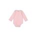 Carter's Long Sleeve Onesie: Pink Jacquard Bottoms - Size 9 Month