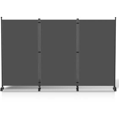 Swanew Paravent auf Rollen Outdoor Raumteiler Garten Spanische Wand Trennwand Raumtrenner 3 teilig Image