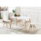 Rectangle Dining Table With 4 Eiffel Chairs In White Or Grey | Wowcher