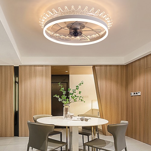 Deckenventilator mit Lichtring Kreisdesign 22 Appamp; Fernbedienung, Zeitmessungamp; 3-LED-Farb-LED-Deckenventilator, 6 Windgeschwindigkeiten moderner Deckenventilator für Schlafzimmer, Image