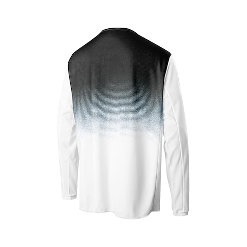 Herren Downhill-Trikot Farbverlauf Langarm Fahhrad Trikot Oberteil mit 3 Gesäßtaschen Mountainbike MTB Straßenradsport Schnelltrocknend Weich Bequem Feuchtigkeitsableitend Sport Gelb Blau Bekleidung Image