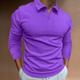 Herren Poloshirt Golfhemd Casual Ausgehen V Ausschnitt Langarm Sportbekleidung Brautkleider schlicht Feste Farbe Gestreift Einfach Frühling Herbst Schlank Schwarz Weiß Gelb Wein Rote Marineblau