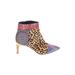 alice + olivia BY STACEY BENDET x ACBC Ankle Boots: Blue Animal Print Shoes - Women's Size 8