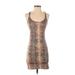 Feel The Piece Casual Dress - Bodycon: Brown Aztec or Tribal Print Dresses - Women's Size X-Small