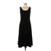 Spiegel Casual Dress - A-Line Scoop Neck Sleeveless: Black Solid Dresses - Women's Size 6