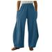 XINSHIDE Womens Pants Trendy Solid Color Mid Waist Full Leisure Wide-Leg Pants Women Pants Trendy