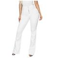 iOPQO Jeans For Women Baggy Jeans Women Mid Waist Pants Jeans Flare Bell Jeans Length Women Jeans Slim Women s Jeans Flare Jeans Women s Pants Wide Leg Pants Woman White 4XL