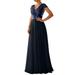 iOPQO Maxi Dress Sequin Dress Long Sleeve Dress for Women Summer Sequined Chiffon Panel Evening Gown Long Dress Elegant Evening Dress Fashion Party Bridesmaid Dresses Women s Formal Dress Dark Blue Xl