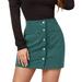 iOPQO Mini Skirt Womens Dresses Skirts for Women Women s Short Skirt Solid High Waist Zipper Autumn Winter Skirt Corduroy Hip Wrap Single Breasted Slim Fit Solid Skirt Skirt Green S