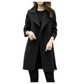 wendunide coats for women Womens Autumn Winter Jacket Casual Outwear Cardigan Slim Coat Overcoat Womens Fleece Jackets Black 3XL