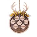 dianhelloya Personalized Family Christmas Ornament Custom Names Wooden Christmas Tree Ornament Decorations for Home Holiday