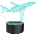 YSITIAN Jet Air Plane USB Desk Lamp 3D Lamp Light LED 7 Color Change 3D Night Light Touch Switch Baby Bedroom Table Lamp I1116-188